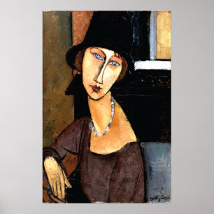 Póster Sombrero del Au de Jeanne Hébuterne del retrato