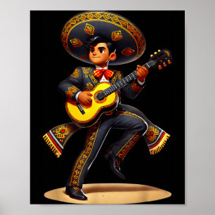 Póster Sombrero Divertido de Mariachi Cinco De Mayo Hombr