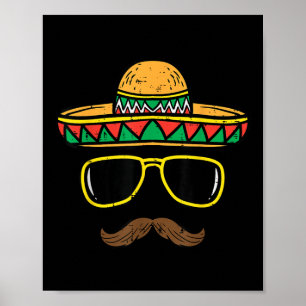 Póster Sombrero Face Cinco de Mayo Fiesta mexicano de Fie