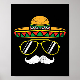 Póster Sombrero Face Cinco de Mayo Fiesta mexicano de Fie