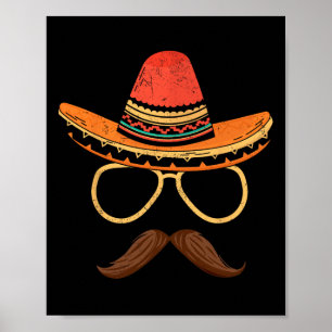 Póster Sombrero Face Cinco De Mayo Fiesta mexicano de Fie