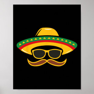 Póster Sombrero Face Cinco De Mayo Niños Mexicanos Fies