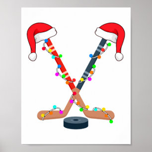 Póster Sombrero Santa Hockey Luces Navidad Divertido Depo