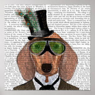 Póster Sombrero superior de los gafas verdes de Dachshund