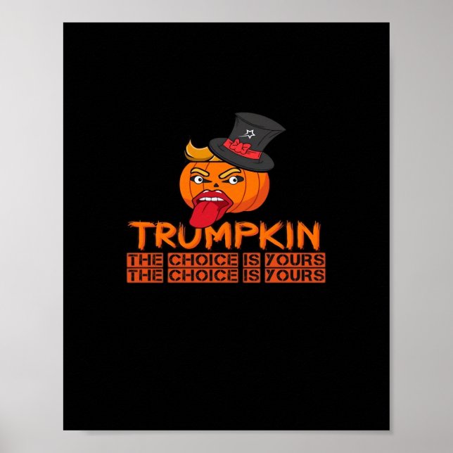 Póster Sombrero superior y lengua de Trumpkin Halloween f (Frente)