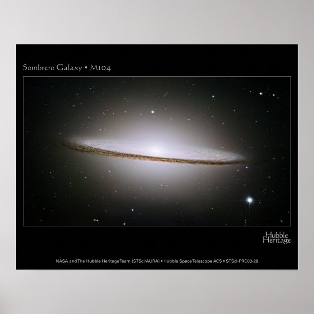 Póster SombreroGalaxyM104-2003-28a (Frente)