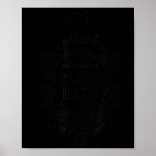 Póster Sombreros negros sociedad halloween bruja volando 