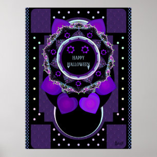 Póster Sombrilla morada & Corazones.7