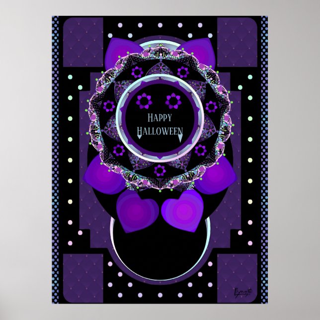 Póster Sombrilla morada & Corazones.7 (Frente)