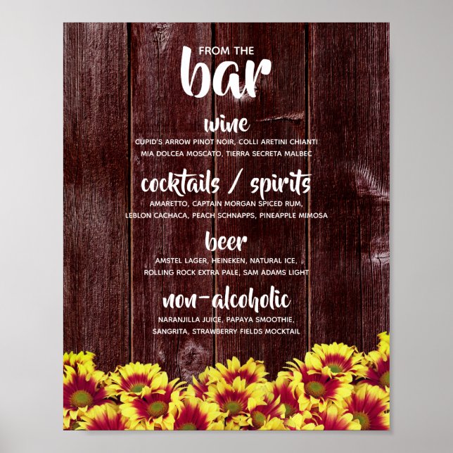 Póster Sombrillas de otoño en bebidas Bodas de la cerca d (Frente)