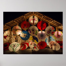 Póster Sombrillas iluminadas