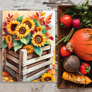 Póster Sombrillas rusticas en el Poster del muro de otoño
