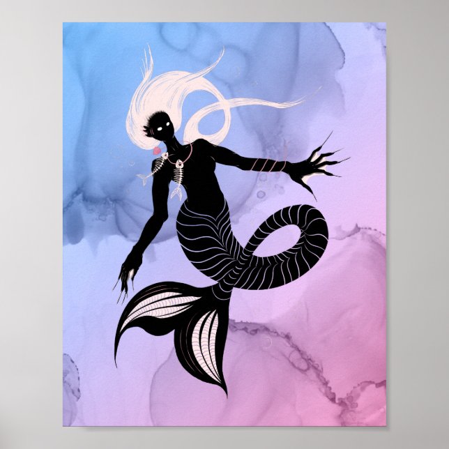 Póster Sombrío Gótico de Monstruo de Fantasía Oscura (Frente)