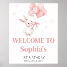 Some Bunny Balloon Birthday Party Welcome Sign