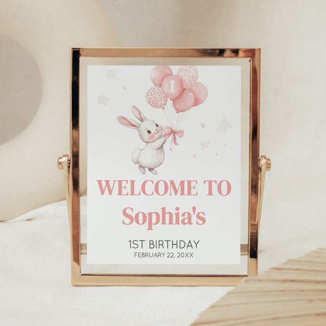 Póster Some Bunny Balloon Birthday Party Welcome Sign (Subido por el creador)