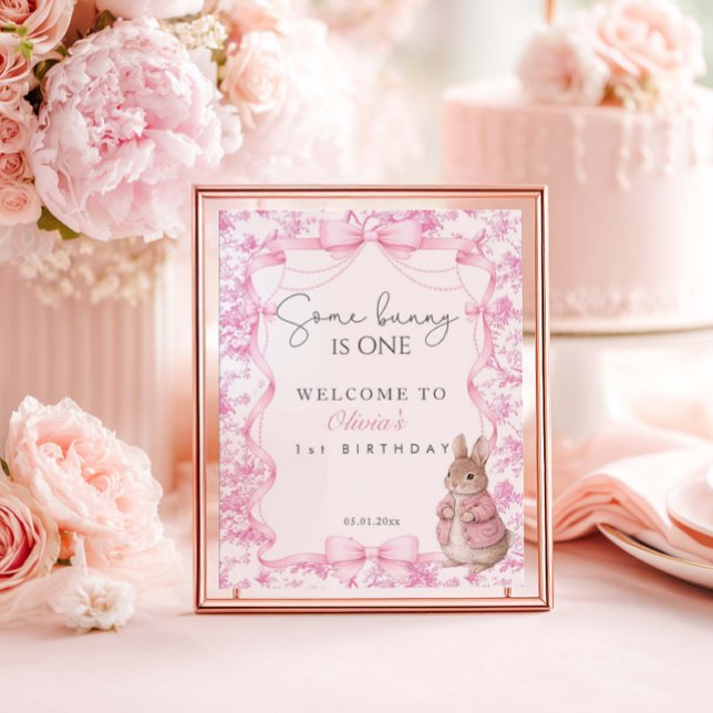 Póster Some Bunny Is One Girl 1st Birthday Welcome (Subido por el creador)