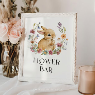 Póster Somebunny Baby Shower Flower Bar Poster