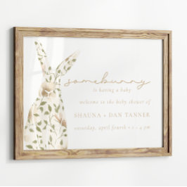 Póster Somebunny Spring Easter Floral Baby Shower