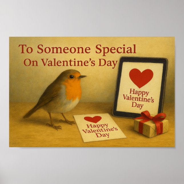 Póster Someone Special On Valentine's Day Robin Poster (Frente)
