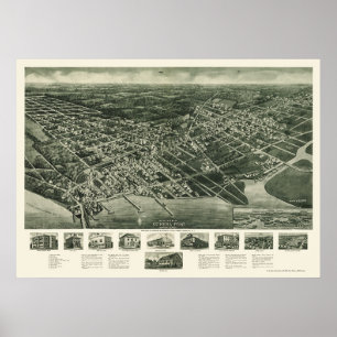 Póster Somers-Point, NJ Panoramic Map - 1925