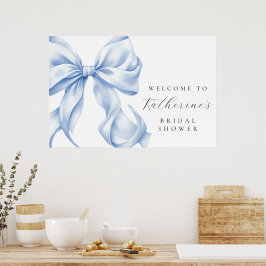 Póster Something Blue Bow Bridal Shower Welcome