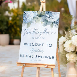 Póster Something Blue Hydrangea Bridal Shower Sign