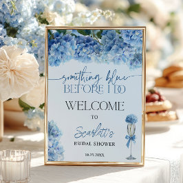 Póster Something Blue Hydrangea Welcome Bridal Shower 