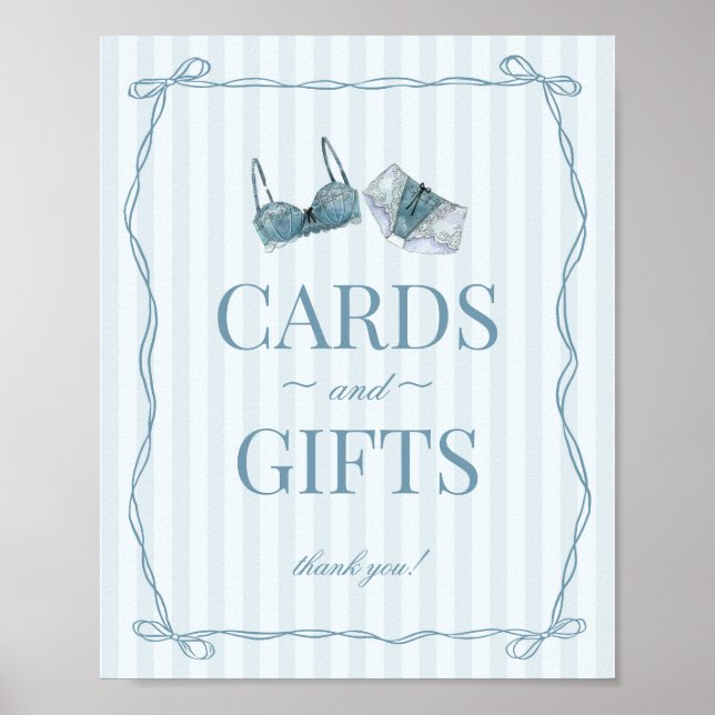 Póster Something Blue Lingerie Bachelorette Cards & Gifts (Frente)