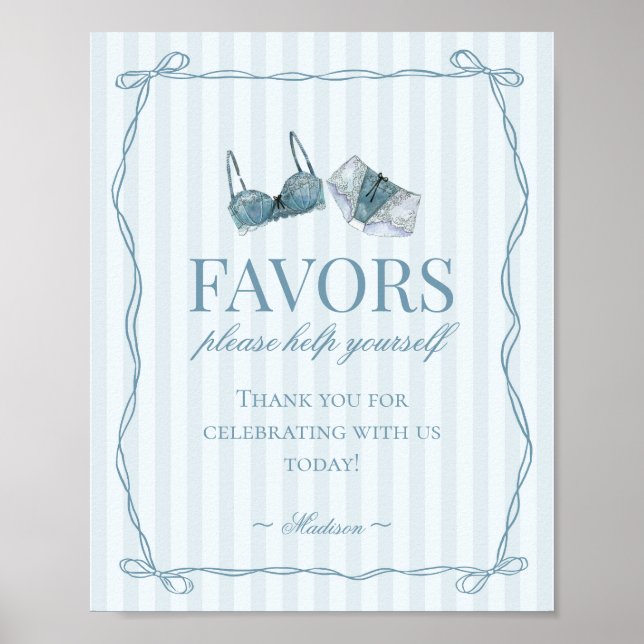 Póster Something Blue Lingerie Bachelorette Party Favors (Frente)