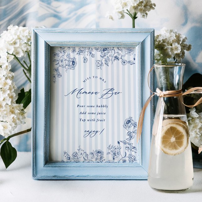 Póster Something Blue Mimosa Bar Sign Bridal Shower Party (Subido por el creador)