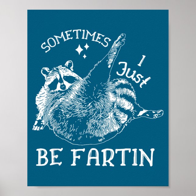 Póster Sometimes I Just Be Fartin' Funny Raccoon Adult Hu (Frente)