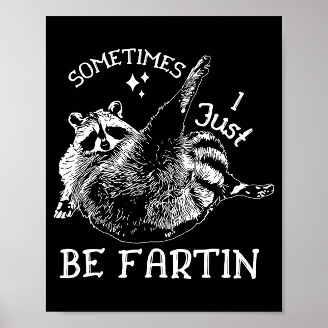 Póster Sometimes I Just Be Farting Funny Raccoon Humor Gr (Frente)