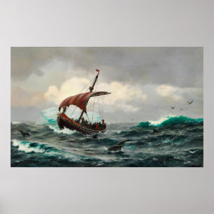 Póster Sommernat debajo de la guarida Grønlandske Kyst