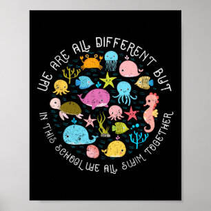 Póster Somos Diferentes Pero En Esta Escuela Todos Nosotr