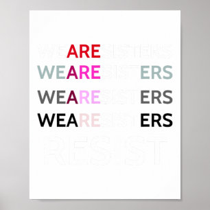 Póster Somos hermanas resistentes a la mujer feminista pa