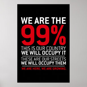 Póster Somos los 99% - el 99 por ciento ocupa Wall Street
