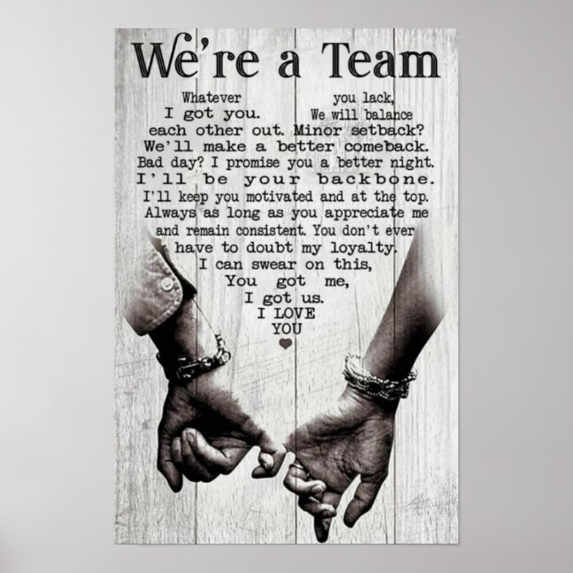 Póster Somos un equipo lo que sea que te falta (Frente)
