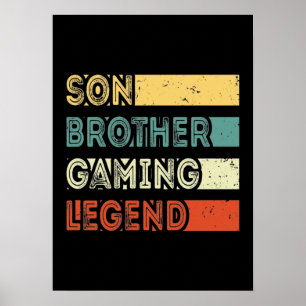 Póster Son, Brother, Gaming Legend, Video Game, Gamer