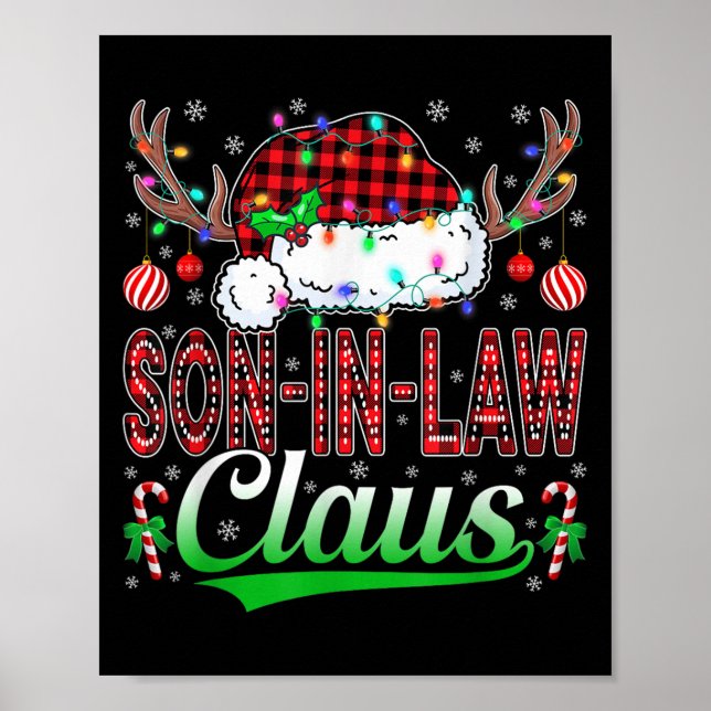 Póster Son-in-law Claus Christmas Light Matching Family X (Frente)