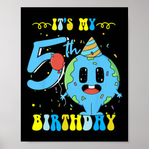 Póster Son los niños del quinto cumpleaños del Día de la 