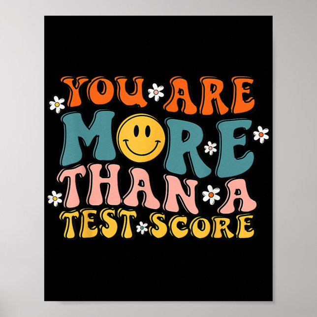 Póster Son Más Que Un Test Puntuación Groovy Teacher Test (Frente)