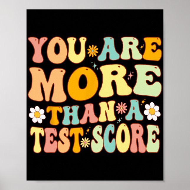 Póster Son Más Que Un Test Puntuación Groovy Teacher Test (Frente)