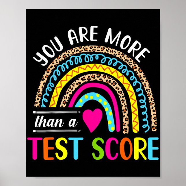 Póster Son más que una prueba Puntuación Cute Rainbow Tes (Frente)