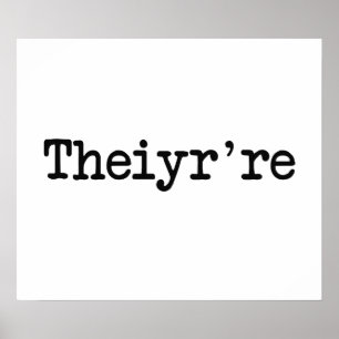 Póster Son sus ahí son el Grammer Typo