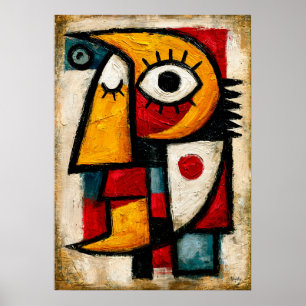 Póster Soñador Cubista Primitivo Geométrico Abstracto Aud