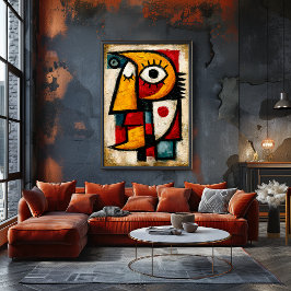 Póster Soñador Cubista Primitivo Geométrico Abstracto Aud