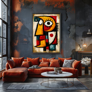 Póster Soñador Cubista Primitivo Geométrico Abstracto Aud