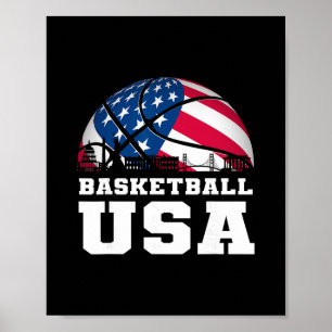 Póster Soñador de la bandera del equipo Usa de Sketll Usa