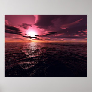 Póster Soñador de la puesta del sol