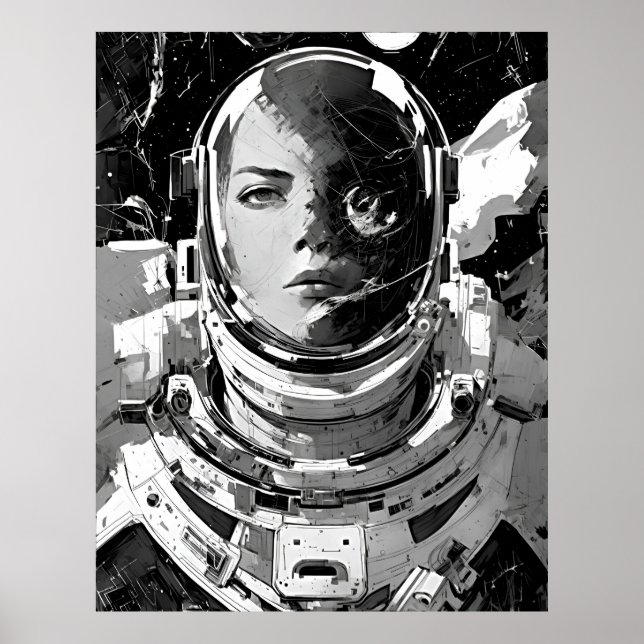 Póster Soñador galáctico: Chica astronauta (Frente)